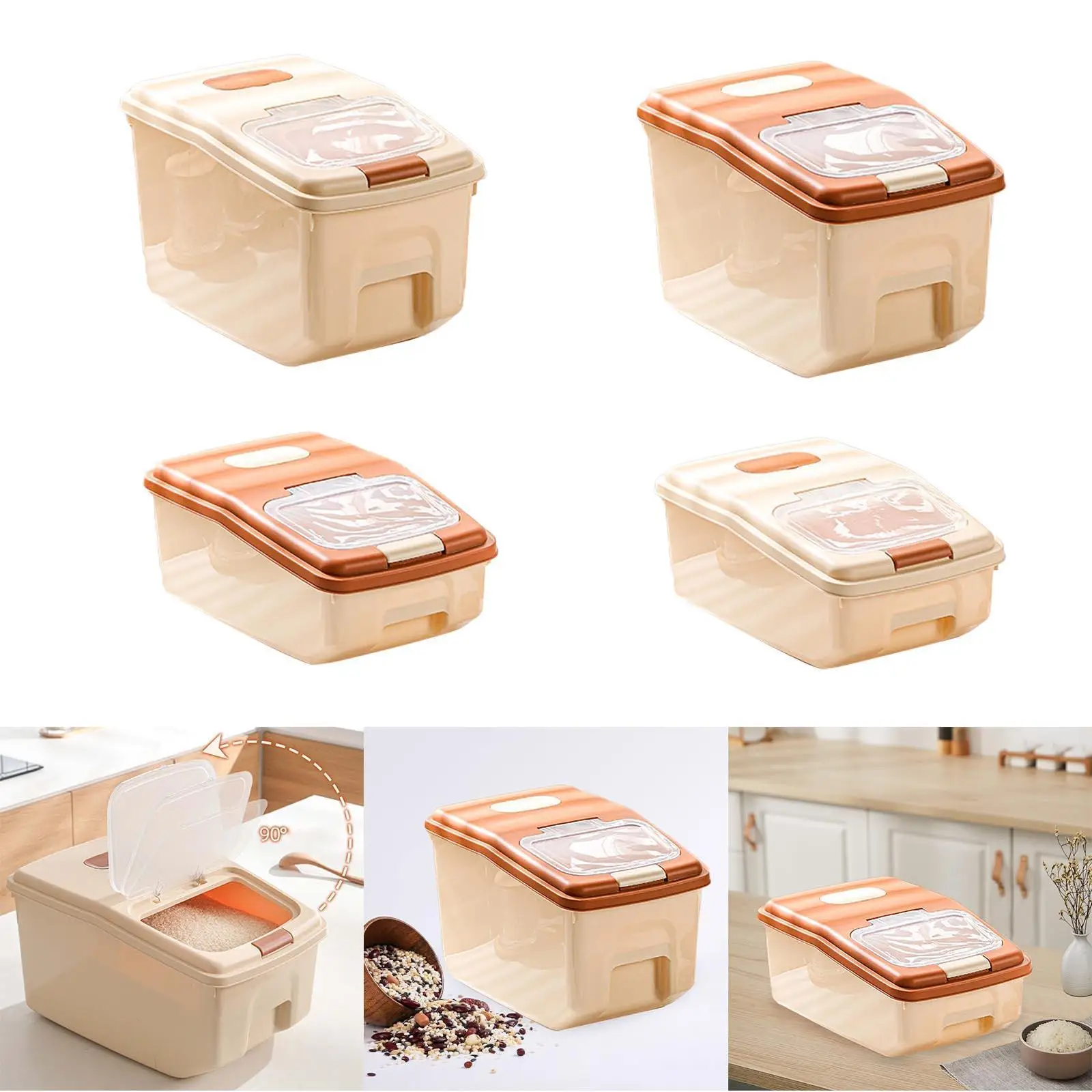 Grain Rice Storage Container Flour Bin Kitchen Organizer,Household Large Capacity Pet Food Storage Box Grain Rice Storage Bin