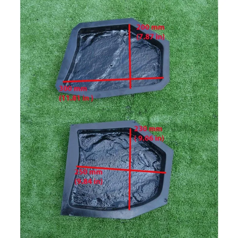 6 pcs Plastic Moulds Flagstone Casting Concrete Paving Garden Paths Stone Patio Pavers for Gar image 4
