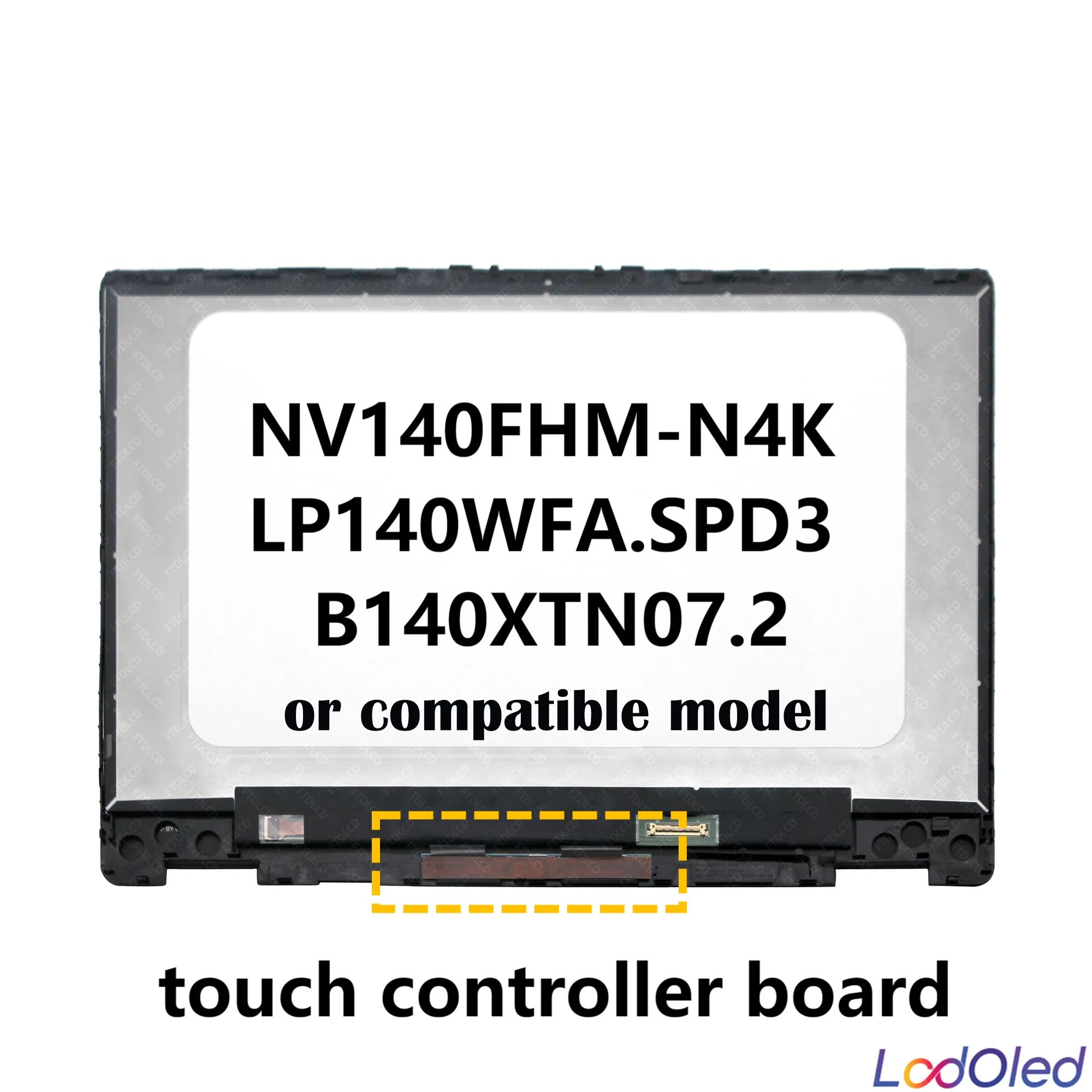 Imagem -03 - Ips Lcd Display Touchscreen Digitalizador Conjunto de Vidro para hp Pavilion 14-dh0000nj 14-dh0001nj 14-dh0002nj 14-dh0005nw 14-dh0013nw