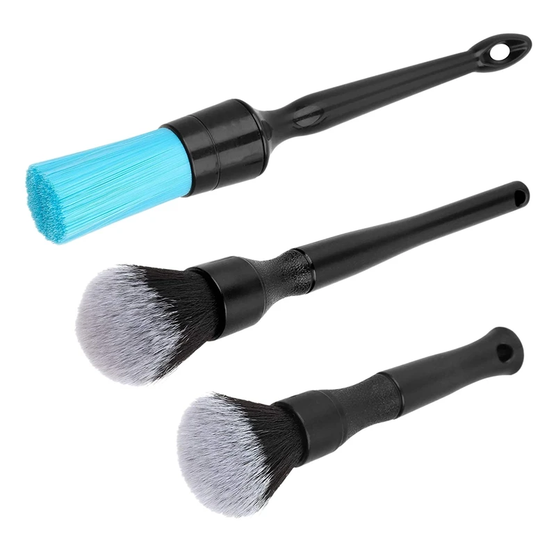 

3 Pcs Car Detailing Brush Set, Auto Detail Brush Kit For Cleaning Air Vent Engine Bay Emblems Dashboard Seat