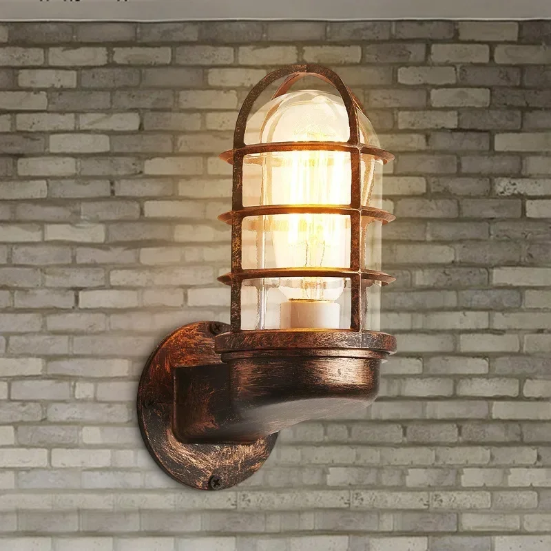 

Vintage Cage Guard Sconce Industrial Retro Wall Light Loft Wall Lamp Modern Iron Wall Lamps Retro Industry Wind Light Fixture