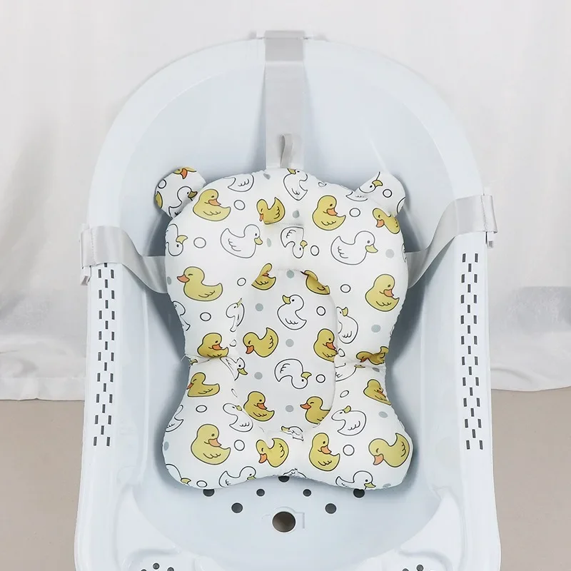 Tappetino di supporto per seggiolino da bagno per bambini - Cuscino per vasca pieghevole con rete di sicurezza Amaca antiscivolo Morbido e confortevole per il corpo per il bambino