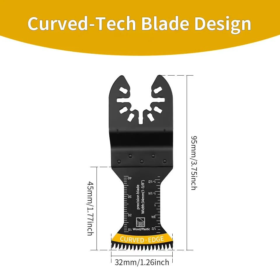 3/6PCS Extra-Long Japanese Tooth Oscillating Saw Blade Curved Edge Multitool Blade Set Efficient Cut For wood,plastic,soft metal