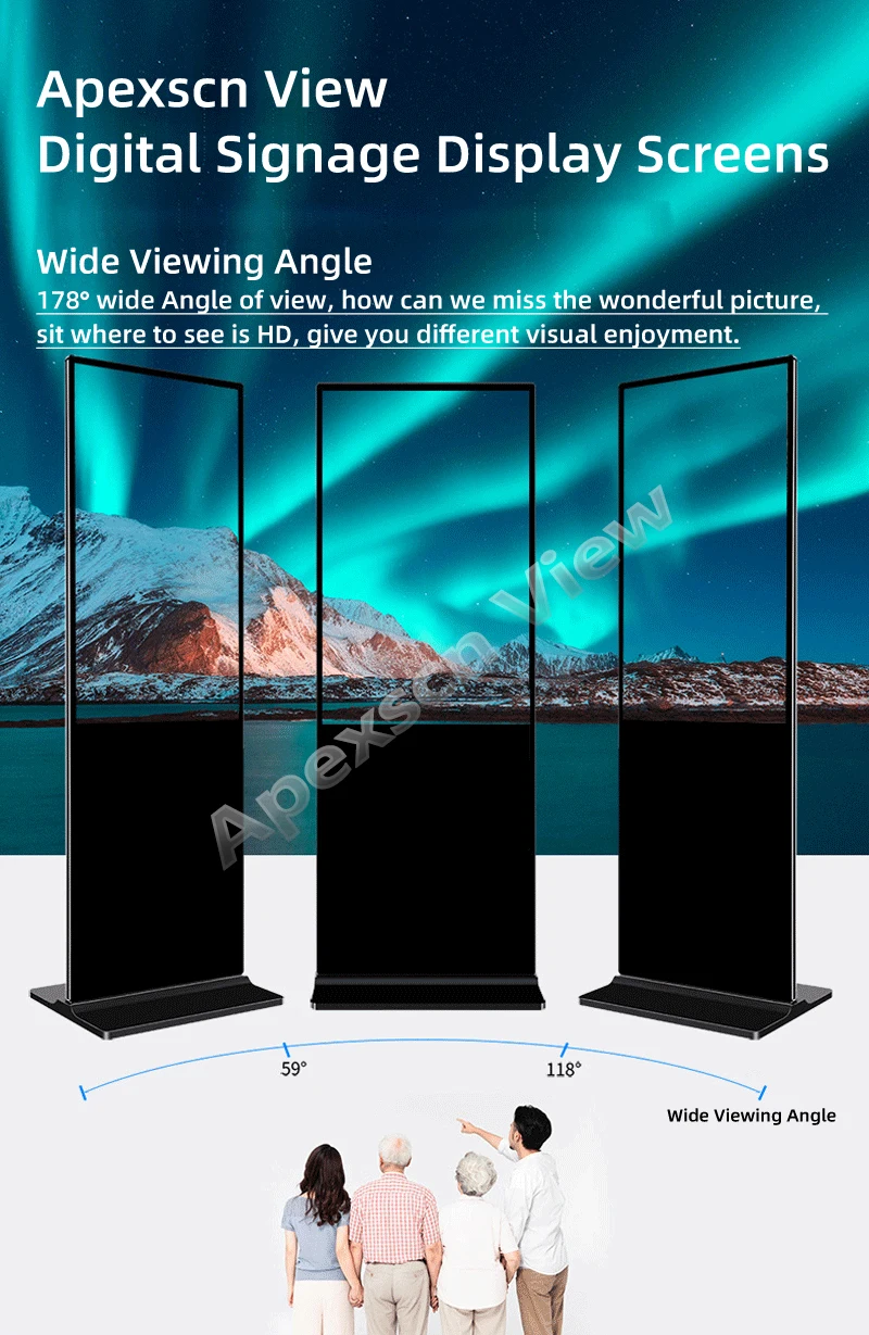 40 43 55 65 Inch Android Player Advertising Poster Kiosk Touch Win Screen Lcd Display Floor Stand digital signage and display