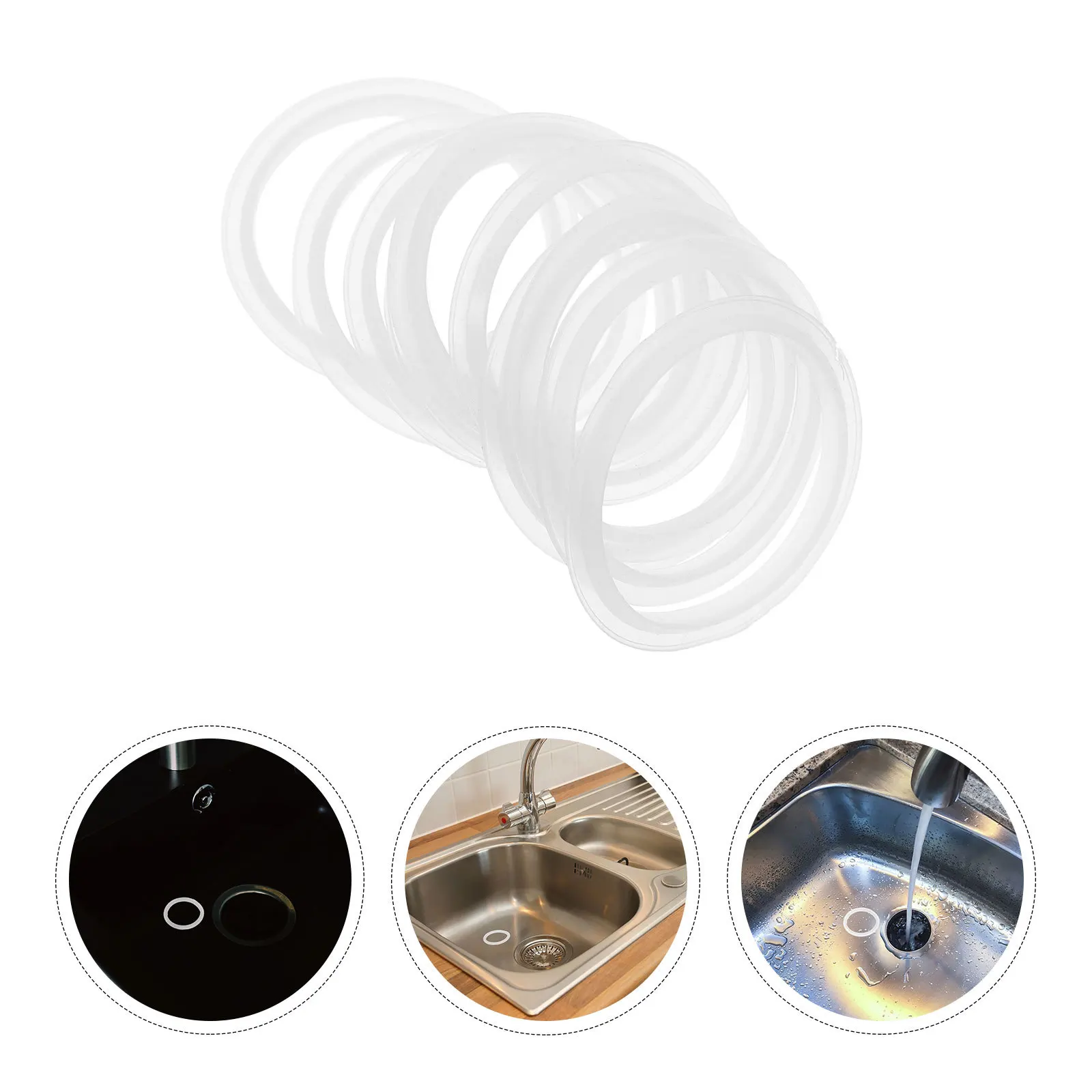 

10Pcs Bathroom Sealing Gasket Silicone Drain Stopper Gasket Universal Fit Tub Spout Seal Ring for Sink Overflow