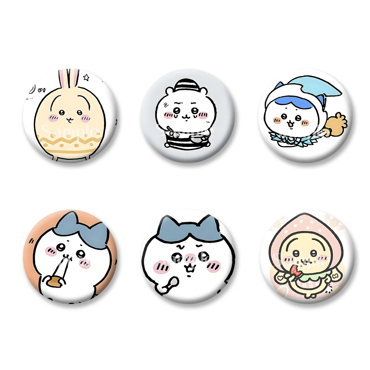 

Flash Badge Cards Chiikawa Anime Cartoon Cute Style Girl Keychains Convenient Makeup Mirror Fridge Magnet ACG Accessories