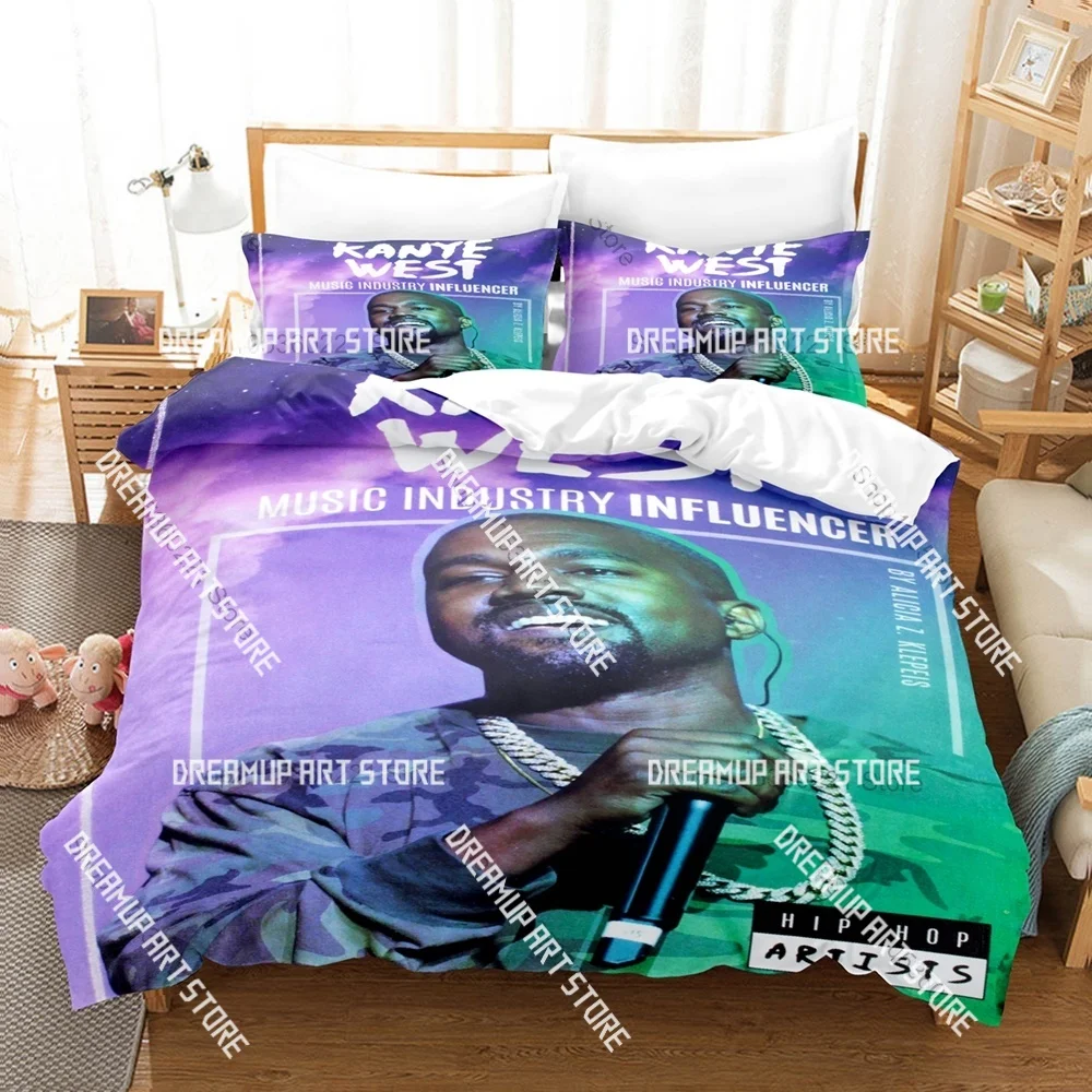 3D Printed Kanye West Rapper Bedding Set for Boys Girls Duvet Cover Pillowcase Twin Queen King Full Single Double Sizes