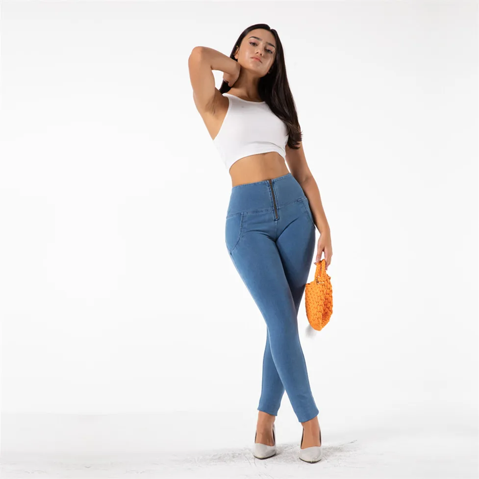 Shascullfites High Waist Push Up Denim Jeans Zipper Fly Dark Stitching Sexy Jeans Woman Slim Skinny Elastic Women Clothing