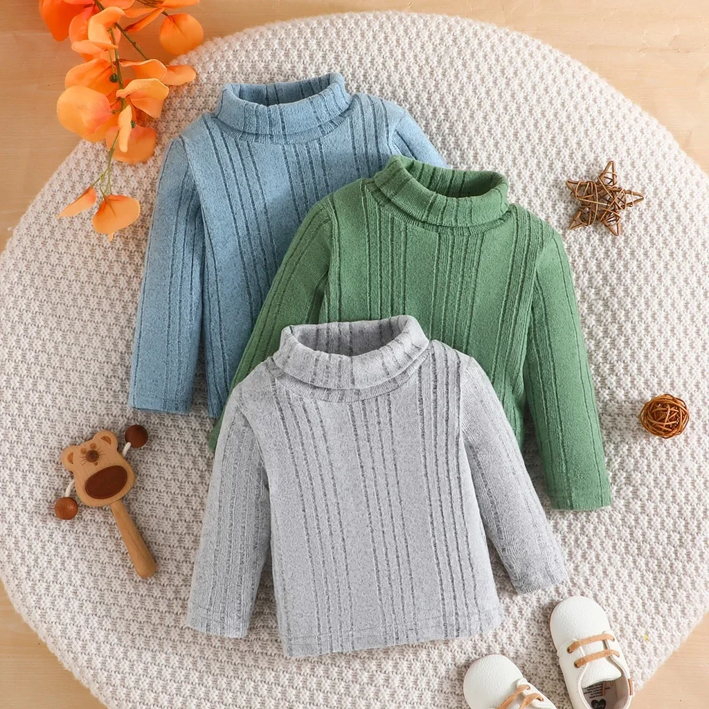 3PCS Set Ootd Terno for Newborn Baby Unisex Boy Girls Top 3-24 Months Fashion Long Sleeve Tee Warm Sweater Winter