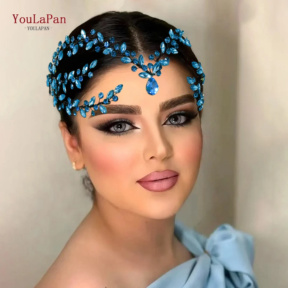 TOPQUEEN Colorful Headwear Bridal Rhinestone Headband Wedding