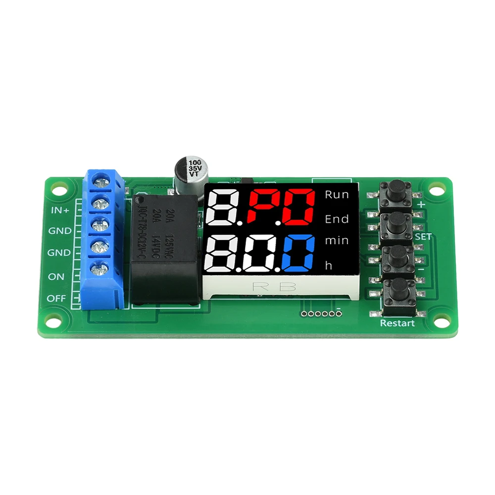 T2101 DC 12V LED Delay Relay Module Dual-mode 1-channel Normally Open/Normally Closed Relay Digital Cycle Timer Relay Controller