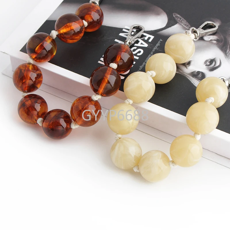 1/5/10PCS 35cm Length 25mm Wide Luxury Acrylic Resin Chain Big Bead Handle For Female Purse Shoulder Bags Strap Gift Accessories