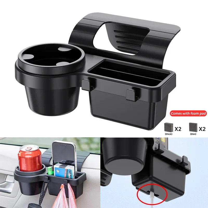 

New Car Organizer Box with Cup Holder Drink Holder Multifunctional Side Door Window Phone Slot Hanging Storage Rack for Vehicle