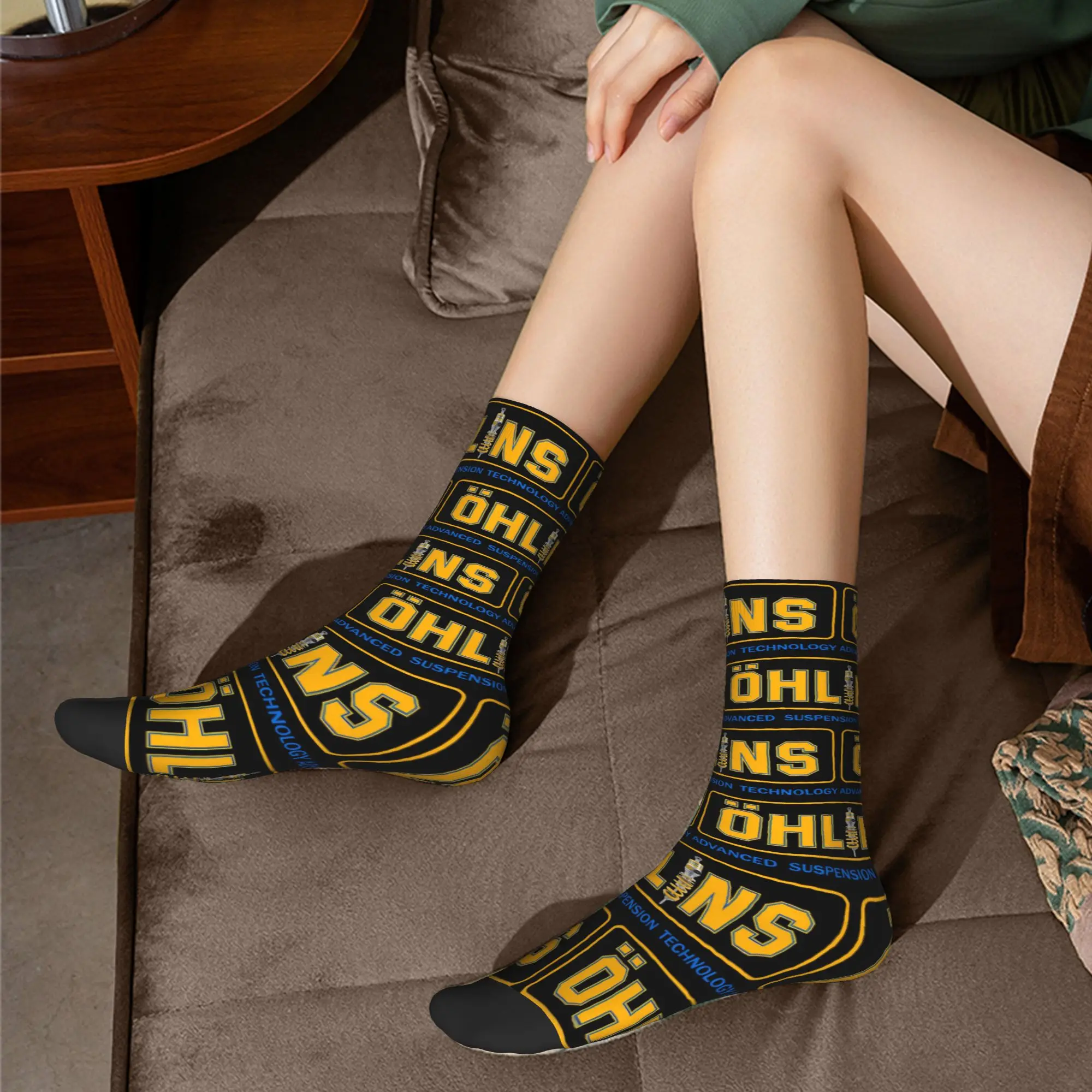 Пользовательские мотоциклетные спортивные гоночные носки с круглым вырезом, мужские и женские теплые модные носки для экипажа