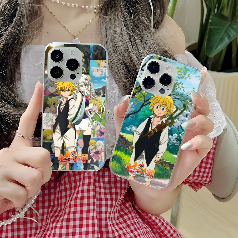 Seven Deadly Sins Meliodas Mobile Phone Case for iPhone 16 15 14 13 12 11 X XR XS 8 Pro Max Plus Mini Clear Transparent Cover