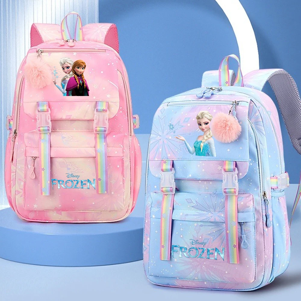 

Рюкзак большой емкости «Холодное сердце Анны и Эльзы», повседневный нейлоновый милый рюкзак с героями мультфильмов, школьный рюкзак в стиле аниме для девочек, дорожный рюкзак Mochila