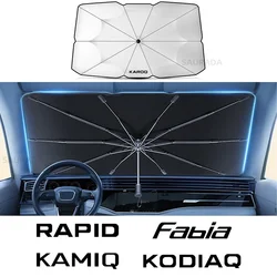 For Skoda Octavia Fabia Rapid Superb VIRS Kodiaq Scala Karoq Citigo Kamiq Car Windshield Sun Shade, UV Ray Reflector Umbrella