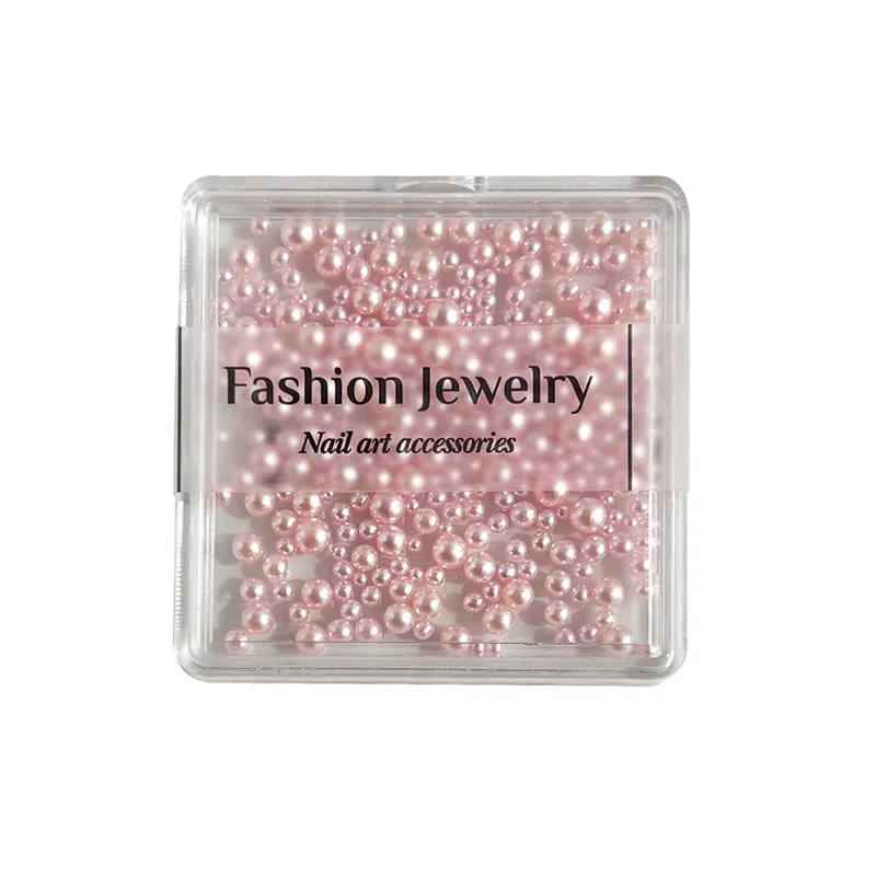 1Pcs/Box Luminous Pastel Pearl Nail Charms - Mixed Size Iridescent Beads for Ethereal Manicures