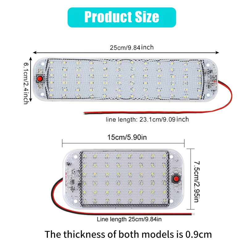 1pc 12V-80V Interni Auto Barra Luminosa A Led Tubo di Luce Bianca Con Interruttore Per Van Camion Camion RV Camper Barca Luci di Soffitto Per Auto Interni