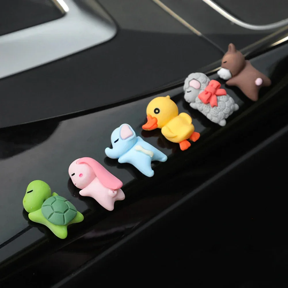 Car Ornaments Mini Sleeping Cute Animals Resin Bear Rabbit Sheep Turtle Resin Decoration Home Office Computer Decor Amagi