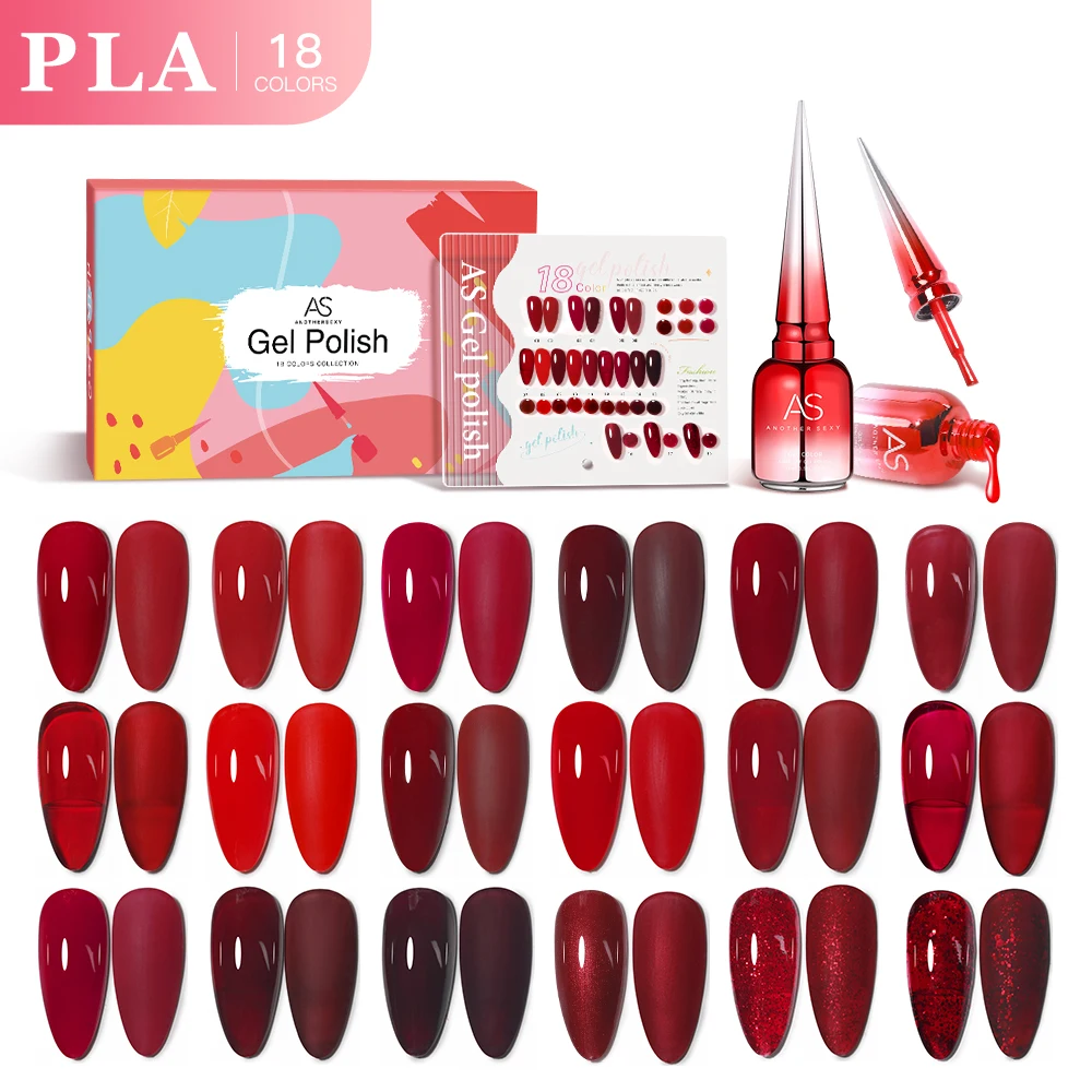 AS 15ml Nagelgel Polish Rood Donker Gel Polish Set Vernis Semi Permanente Nail Art Manicure Losweken LED UV Gel Nagellak Kit