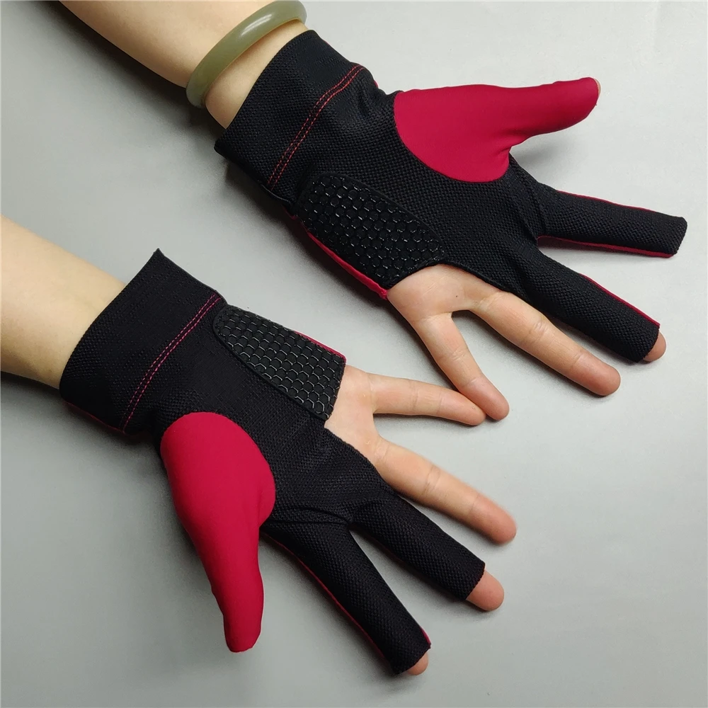 Billiard Glove Left Right Hand SPR GL Medium Large M/L Pool Carom 3 Fingers RED COLOUR Pro Snooker & Billiard Accessories