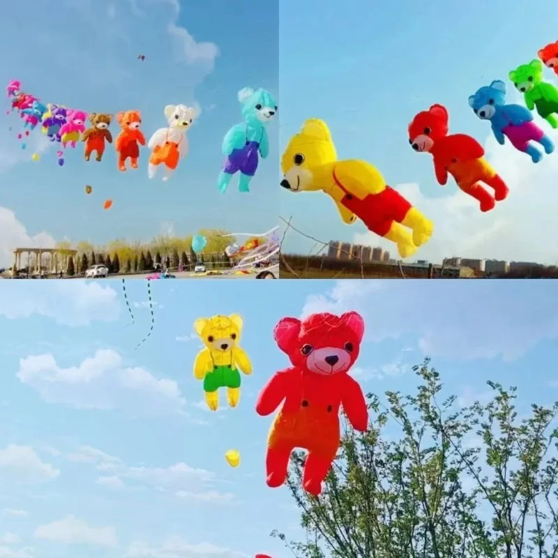 Free shipping giant kite bear kite inflatable kites outdoor toys soft kite string reel animal kites inflatable games windsock