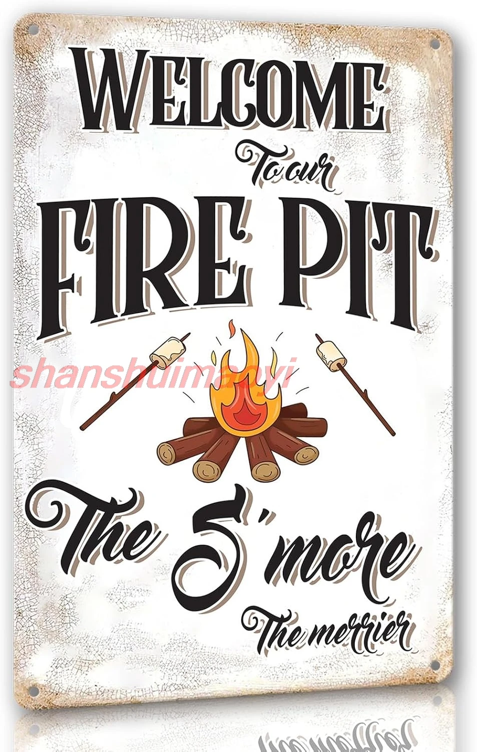 Funny Vintage Metal Sign Welcome To Our Fire Pit The Smore The Merrier Tin Signs Country Kitchen Wall Art Decor For Home Ro KJF