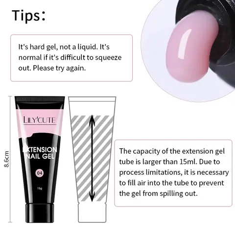 LILYCUTE 15ML Snabbförlängande Gel Nagellack Nude Mjölkvit Färg Fingerförlängande Akryl Kristallkonstruktion Hård Gellack 6 best sales topstoney - №1