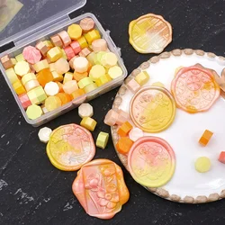 100 pezzi in scatola di particelle di cera di colore misto lacca timbro sigillante cera perline ottagonali invito a nozze di Natale fai da te scrapbooking