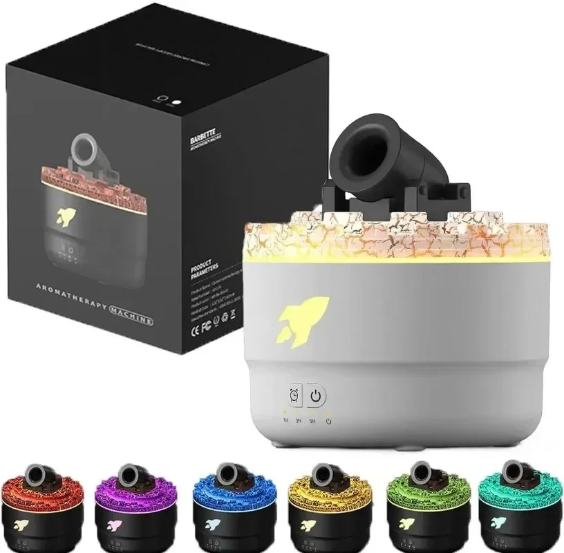 Cannon Blast Aroma Humidifier, Cannon Blast Turret Humidifier Silent Diffuser with Colorful LED Lights, Waterless Auto Shut.