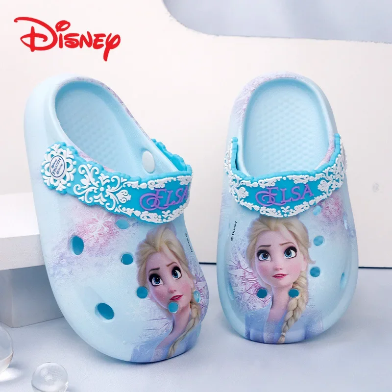 Disney Children\'s flip-flops Girl Princess Elsa Cute EVA Lightweight non-slip thick sole Frozen Elsa sandales