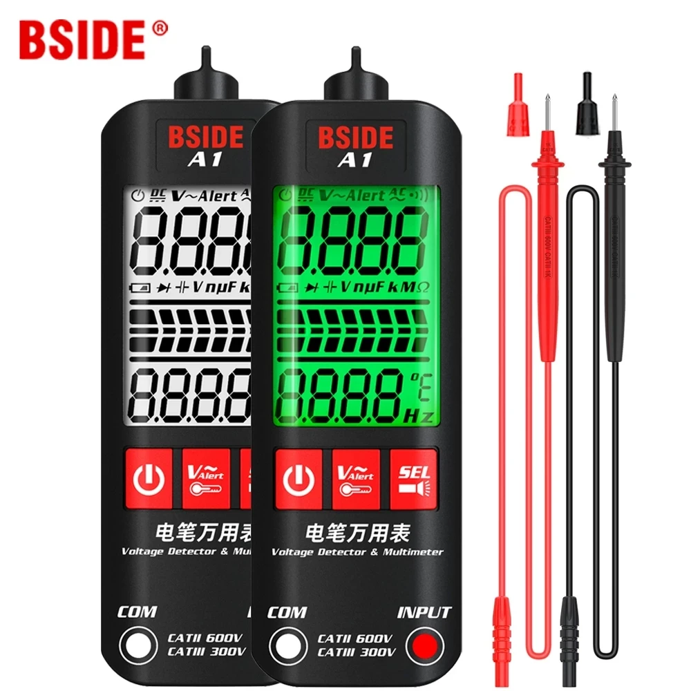 BSIDE Smart Digital Multimeter Voltage Tester DC/AC Voltage Frequency Resistance NCV Continuity Live Wire Neutral Wire Check