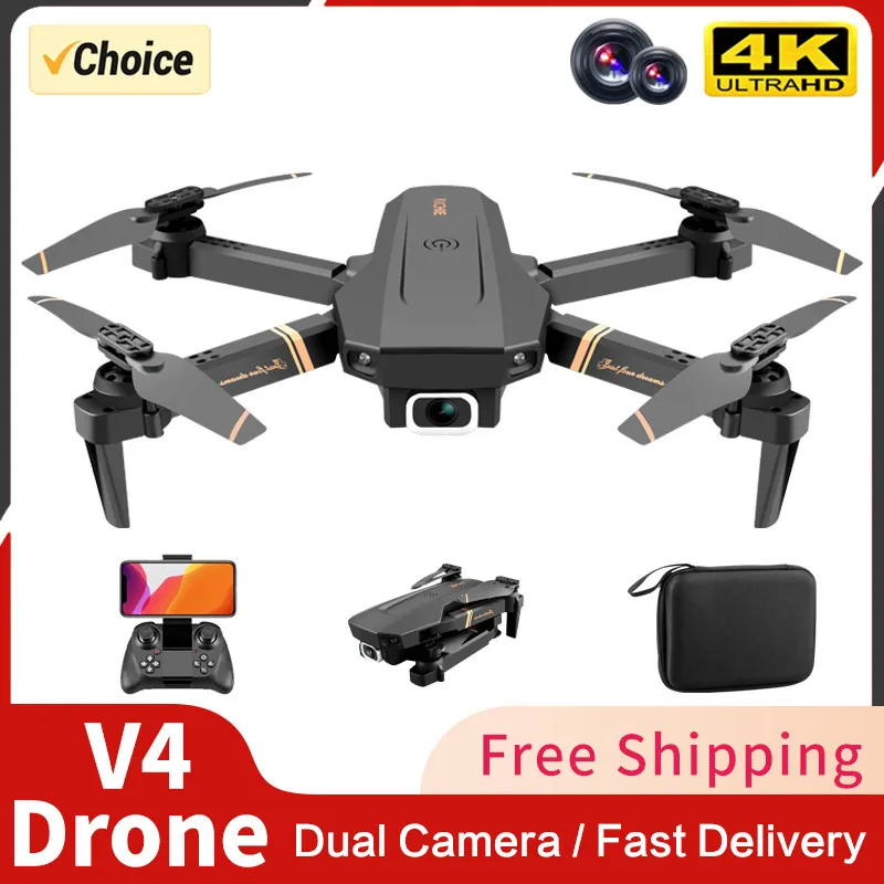 V4 Rc Drone 4k HD Wide Angle Camera 1080P WiFi fpv Drone Dual Camera Quadcopter Real-time transmission Helicopter Toys