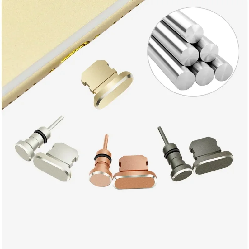 

Metal Charging Port 3.5mm Earphone Jack USB Dust Plug Set For iPhone XS Max XR X 8 7 7 6 6S Plus 5 5s Mini Anti Dust Cap Stopper
