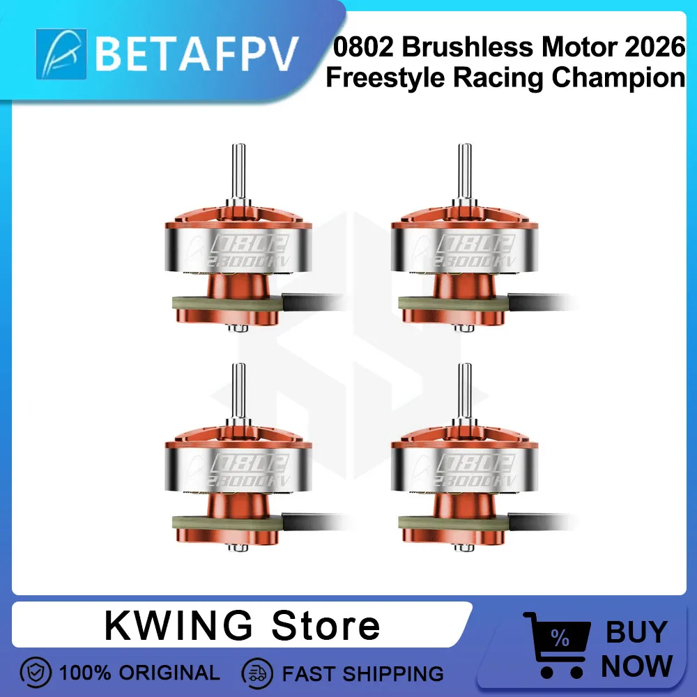 

BETAFPV 4PC 0802 Brushless Motor (2026) Ultra-light 1S Motor 28000KV 25000KV 22000KV for Air75 II or Meteor65 Pro Whoop Drones