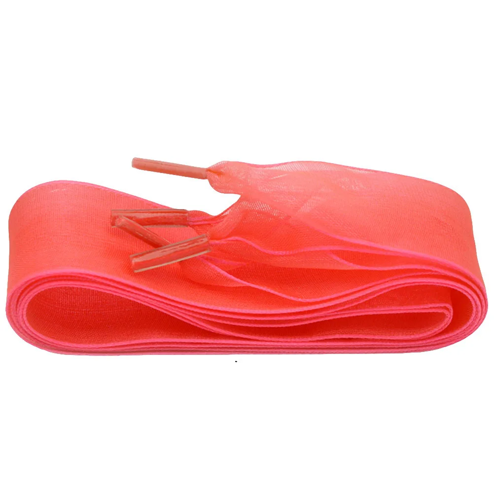 

6Pairs 2.5x115cm Chiffon Shoe Laces Flat Wide Shoelaces for Trainers Boots Skatewear Trendy Colorful Replacement Laces