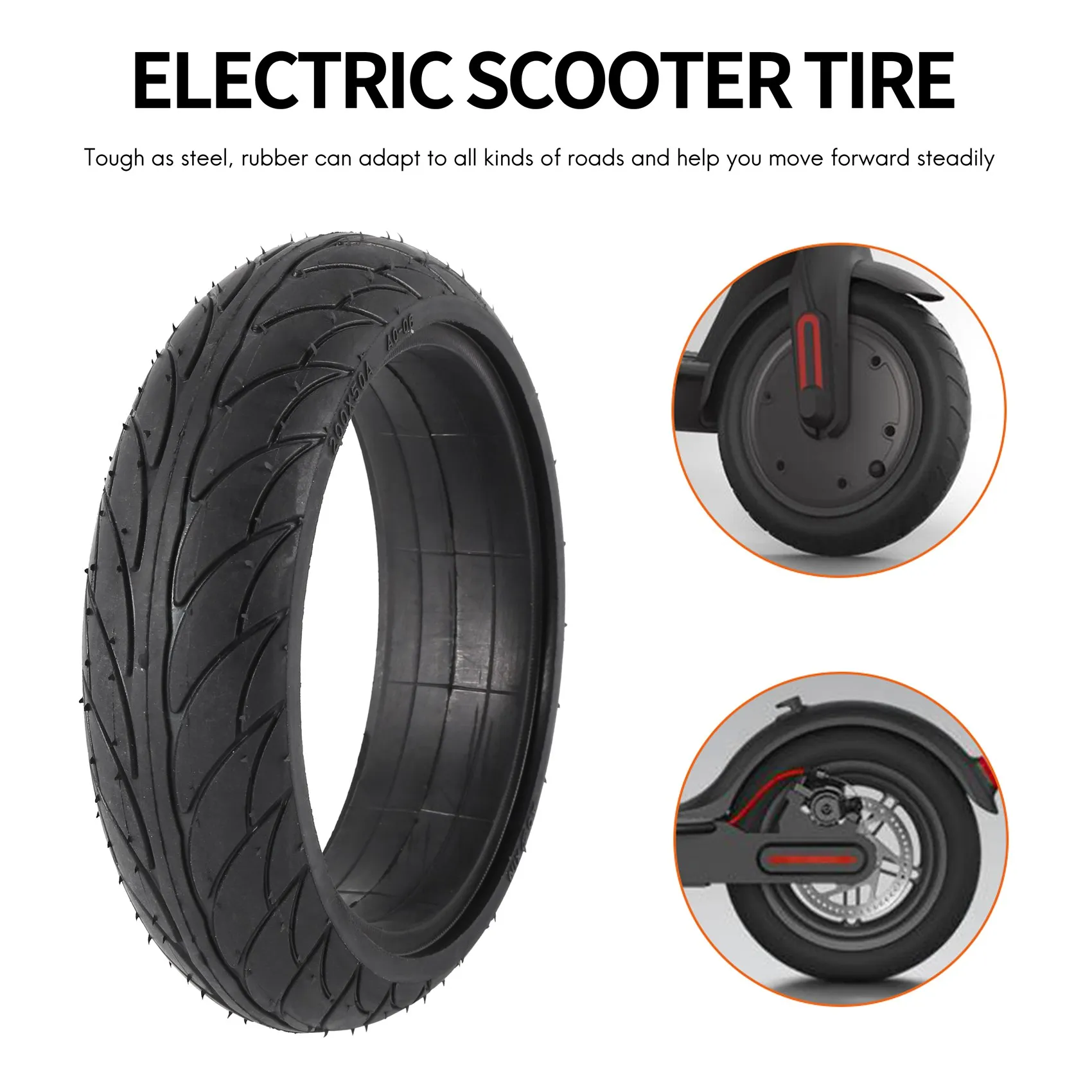 Ingenious-8 Inch Front Scooter Solid Tire Tyre Wheel For Ninebot Es1 Es2 Electric Scooter Kickscooter Skateboard 8 Inch N