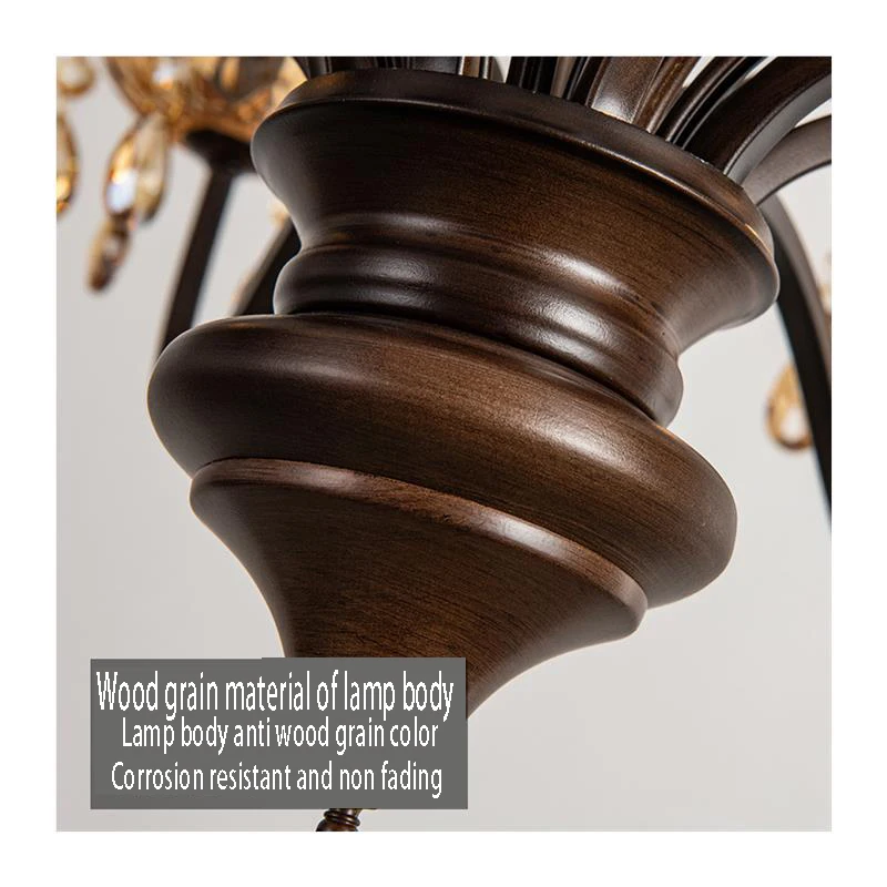 2025 خمر كريستال الثريا غرفة المعيشة ضوء العتيقة إضاءة غرفة النوم كريستال الثريا المعلقات كريستال الديكور Led Li