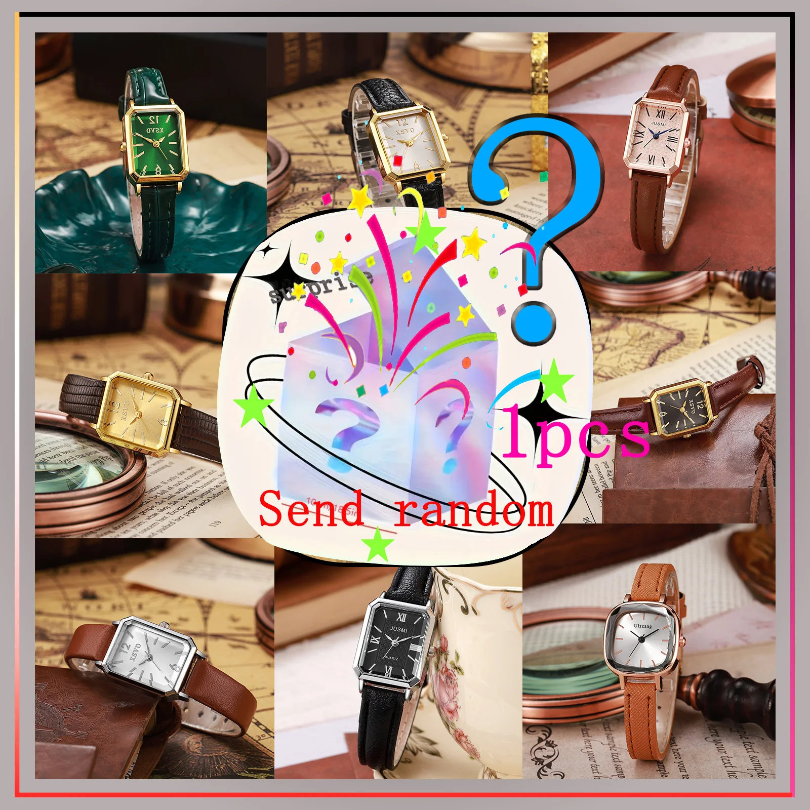 1pcs/set أزياء بسيطة تصميم المرأة ووتش أسلوب عشوائي؛