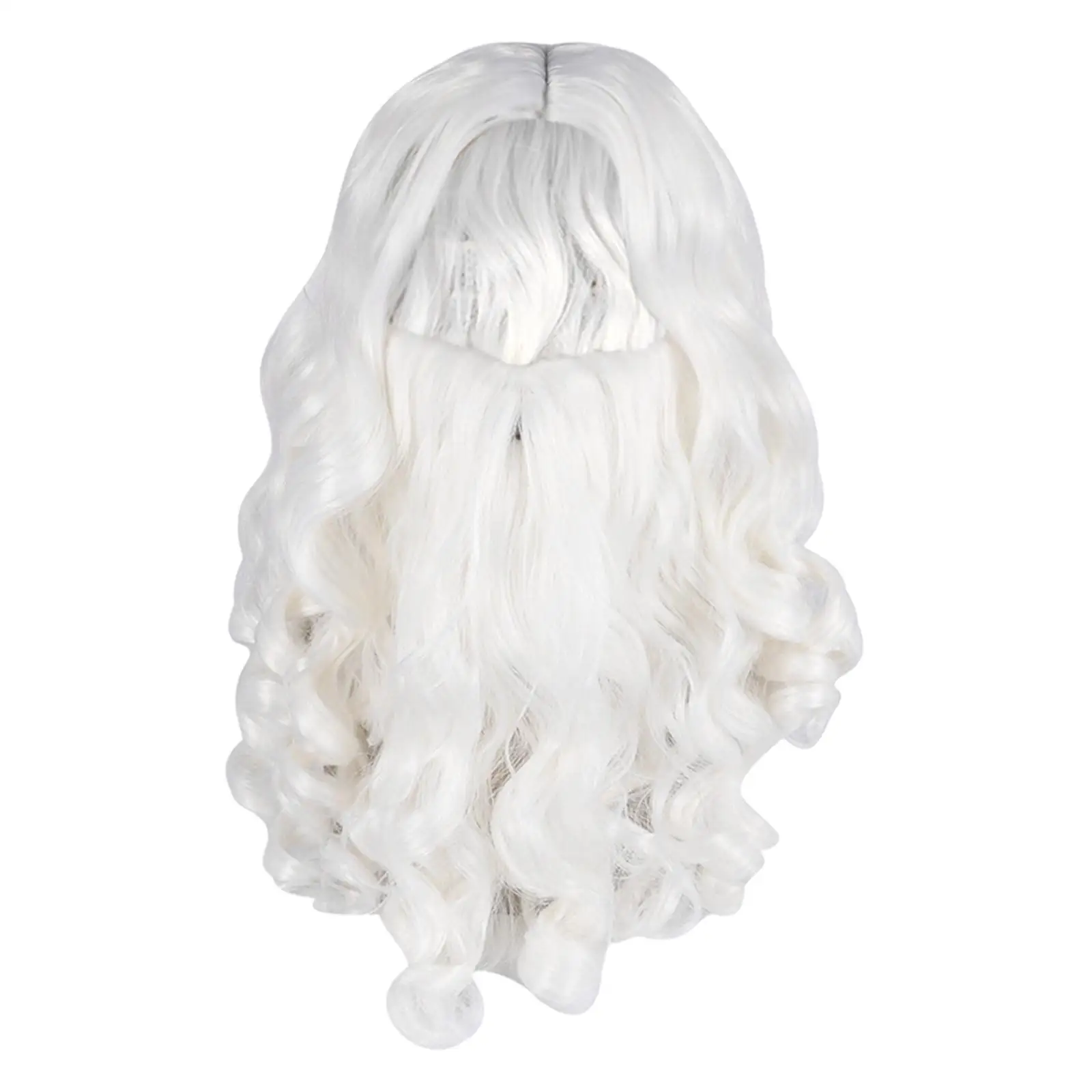 Set di capelli e barba di babbo natale Costume da babbo natale vestito operato Cosplay bianco leggero per feste di natale Masquerade Kids