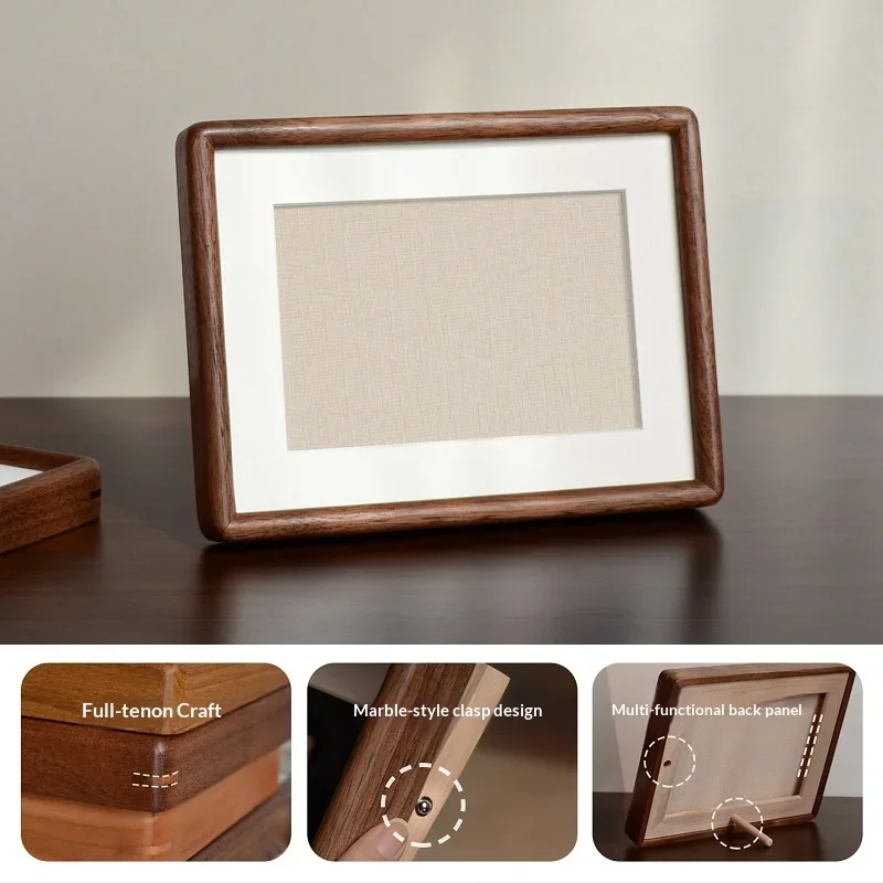 Solid Wood Photo Frame 12-Inch Black Walnut Picture Frame for Home Display, Elegant Art Frame, Durable & Stylish Design