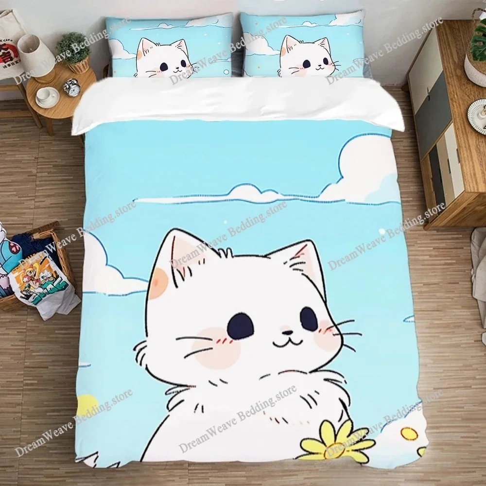 Home Textile Cartoons Kawaii Animals Art Cover Duvet Cover Pillow Case Boy Girl Polyester Bedding Set King Queen Twin Size741