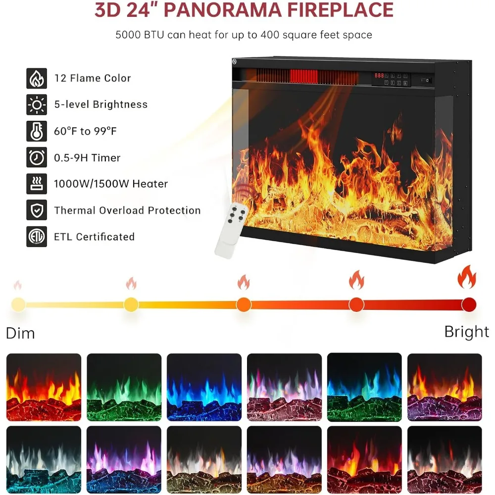 59-дюймовая каминная подставка для телевизора, 3-сторонняя стеклянная консоль для развлечений по медиа для телевизоров с диагональю до 65 дюймов со стеклянной дверью