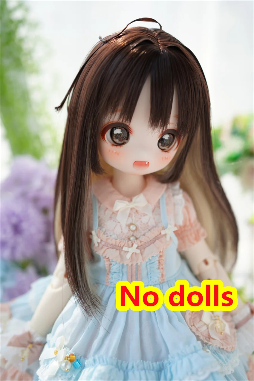 

BJD Doll Wig Girls Elegant Medium Long Straight Hair Wig Toys 1/3 MDD High Temperature Silk Highlight Gifts Doll Accessories XC