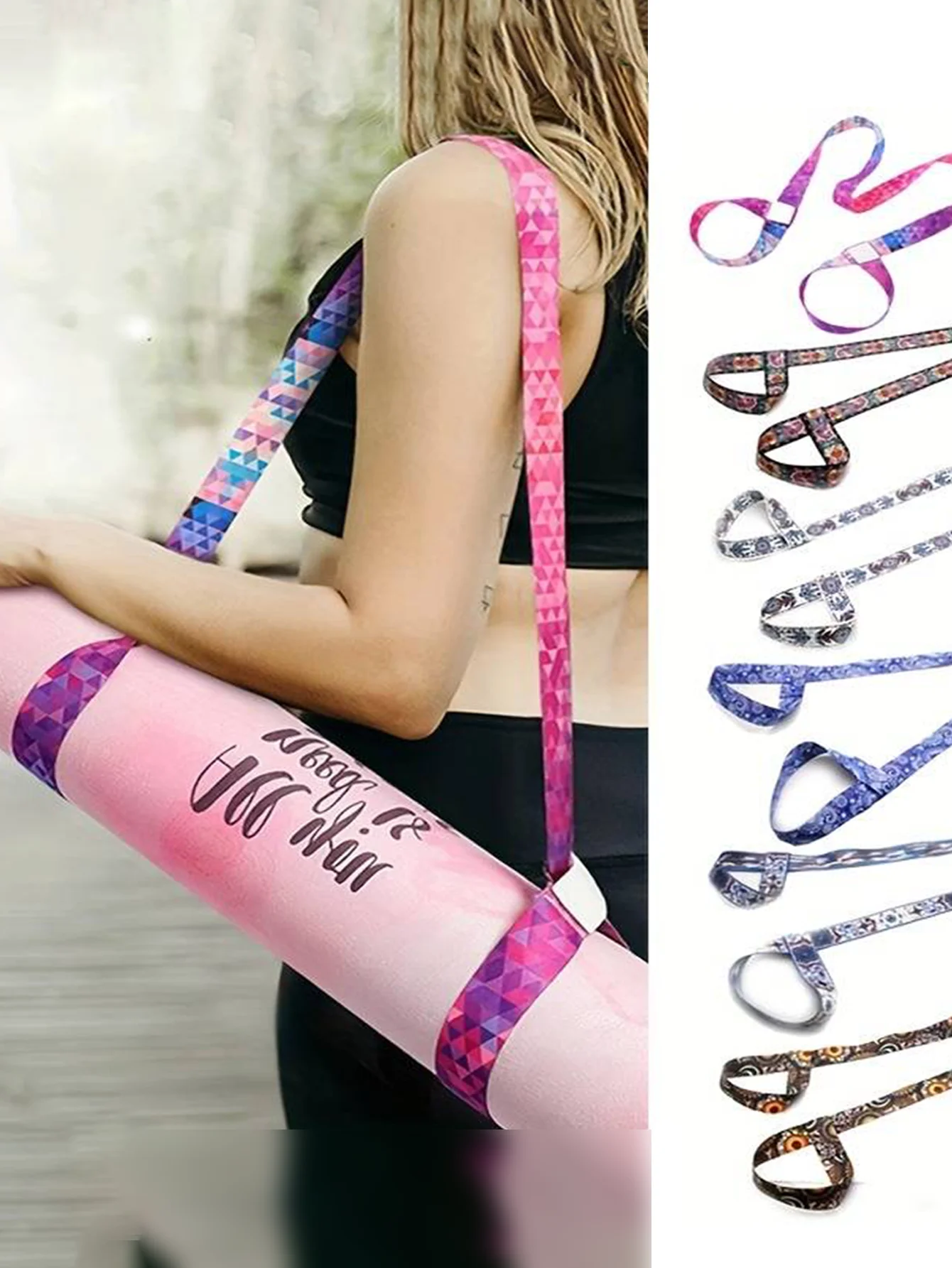 1 Pc Bohemian Style Yoga Mat Strap,That Can Be Used As A Yoga Mat Strap And Yoga Support Strap , Durable Multifunctional Yoga St