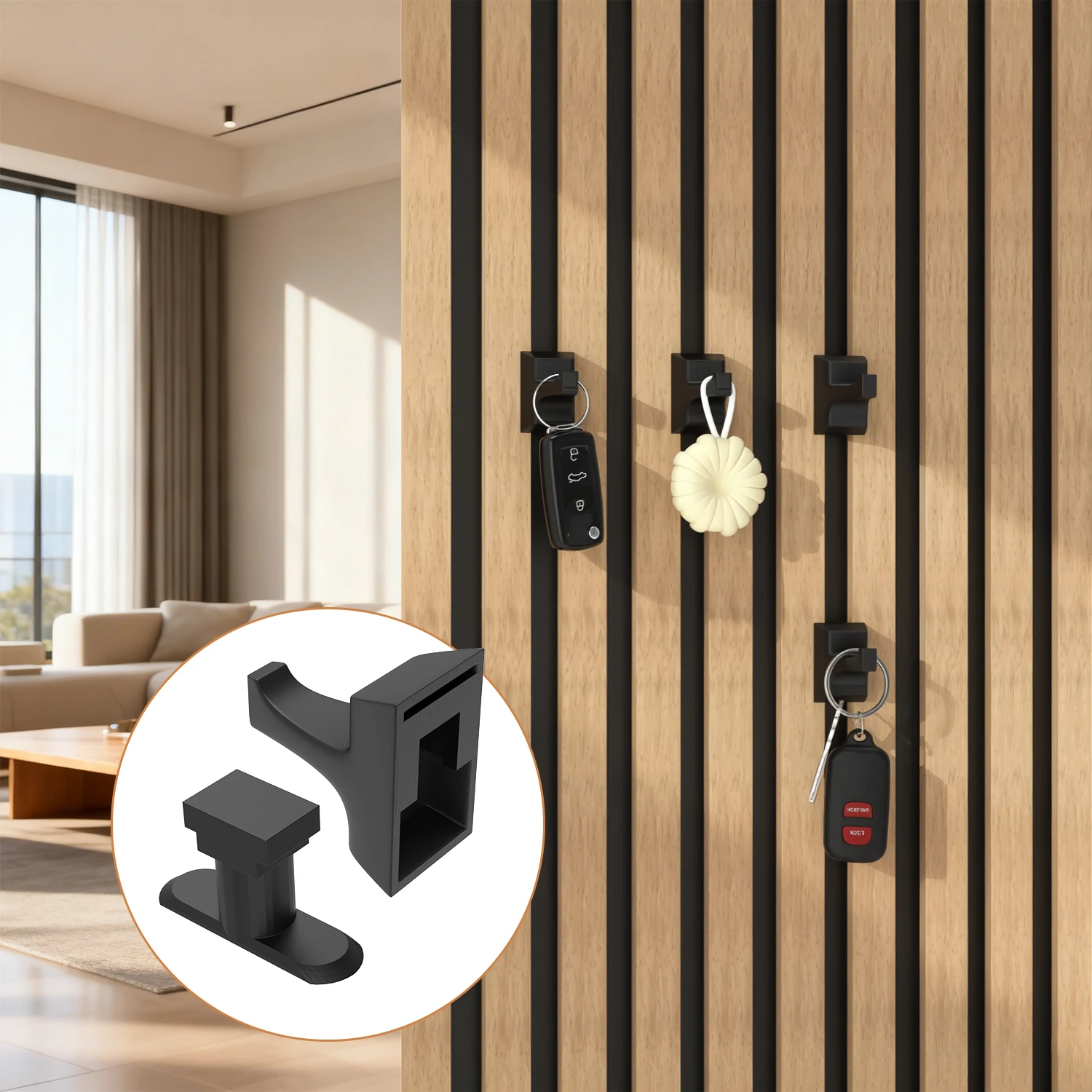 4 crochets pour panneaux acoustiques – Crochets à clipser pour panneaux en mousse insonorisée (sans adhésif/perceuse) pour placer des chapeaux, des manteaux et des écouteurs