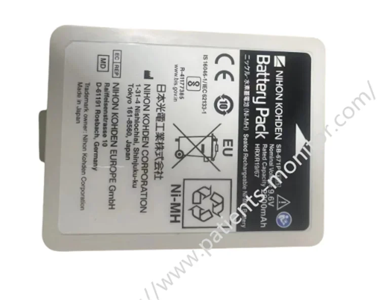 Nihon Kohden patient monitors SB-671 RECHARGEABLE NICKEL METAL HYDRIDE battery  9.6V 2900Ah  compatible new