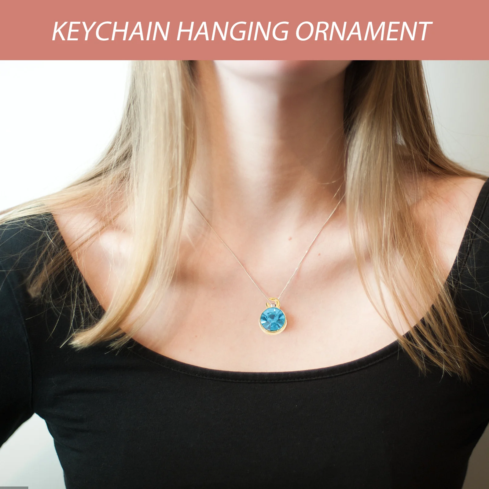 

60Sets Birthstone Crystal Necklace Pendants Alloy Key Ring Pendant DIY Keychain Supplies Bag Hanging Ornament Bag Pendant