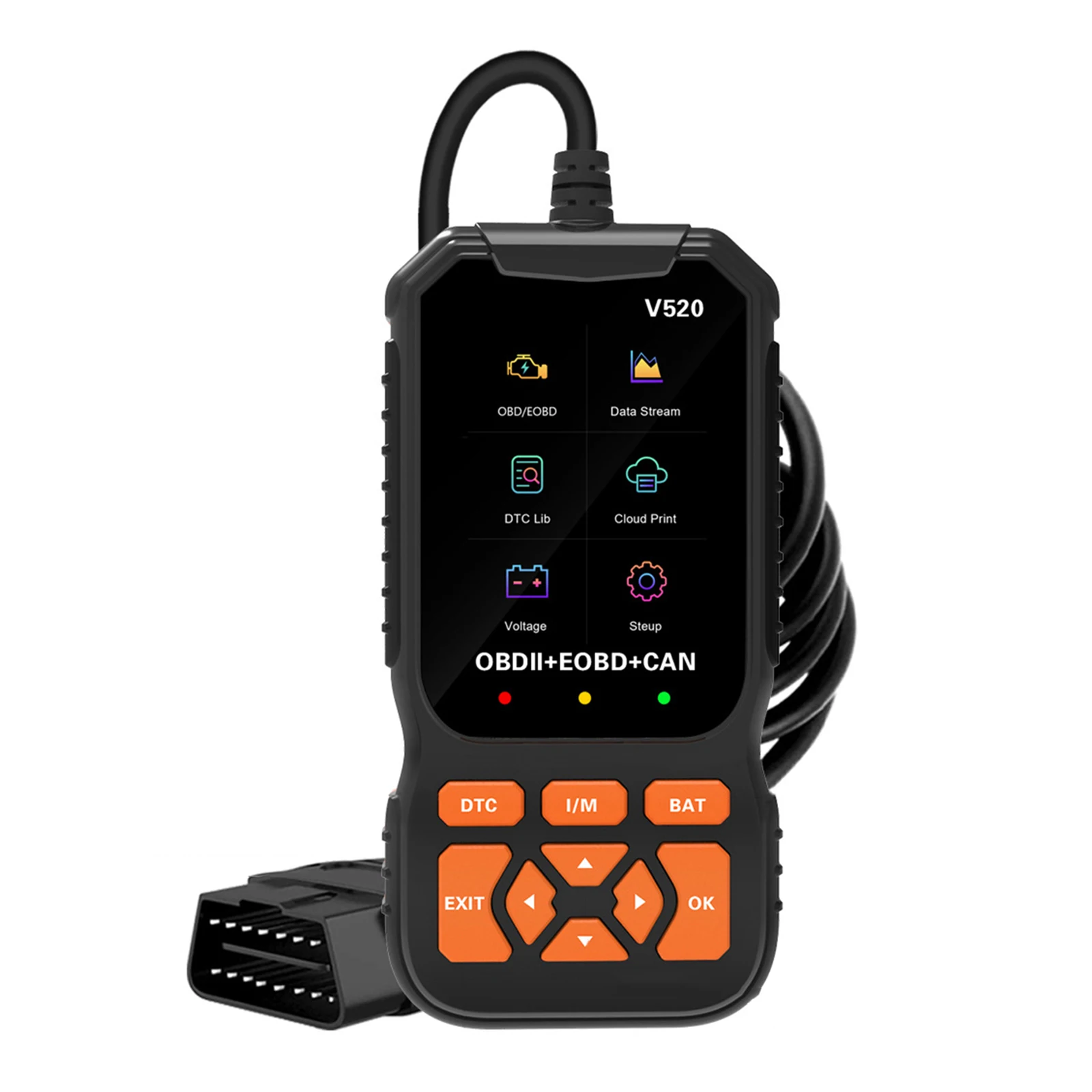 

V520 Car Diagnostic Detector 2.8in Color Screen OBD Diagnostic Tool Engine Fault Detector Auto Scan Tool DC 9V-16V
